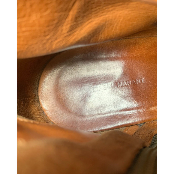 Isabel Marant Sz FR 38 US 8 Dicker Taupe Suede Western Ankle Booties Boots - Picture 7 of 13